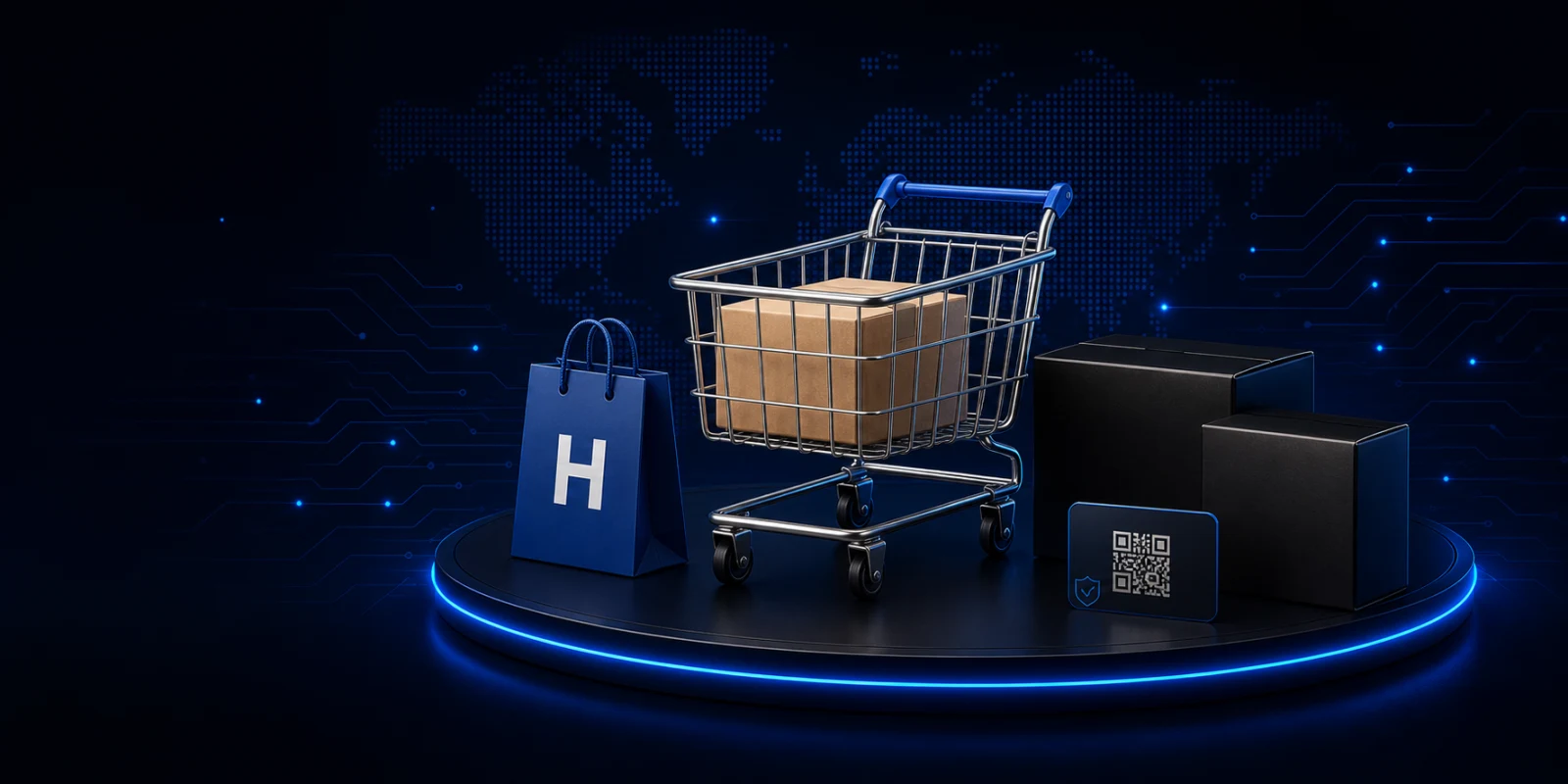 Panier Marketplace HadiTech, colis et paiement sécurisé